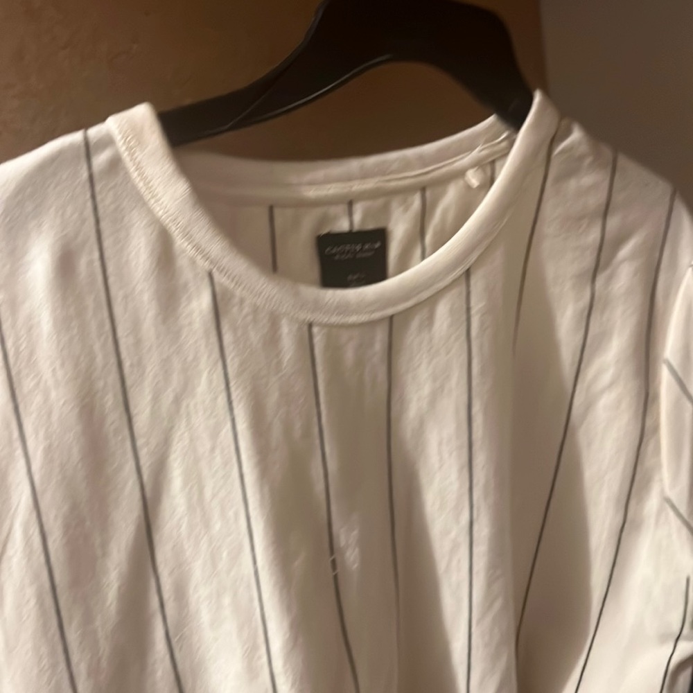 White and black stripe shorts for man